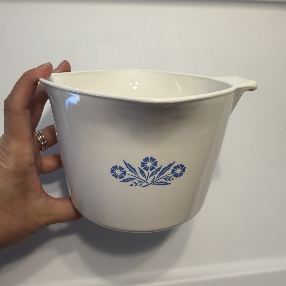 Corning Ware Blue Cornflower Sauce Maker 1 Quart Measuring 4 Cups 32 oz No Lid